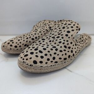 Dolce Vita Women's Leopard Print Calf Hair Slip On Espadrille Flats Mules 10